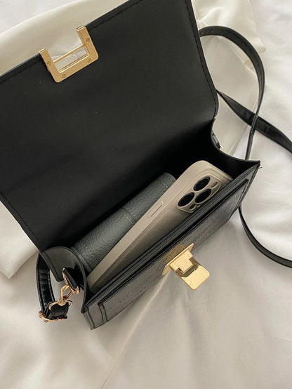 Schwarze Faux Krokodil Schnalle Pu-leder Kamera Schulter Cross Body Gurt Box Tasche Handtasche Freundin Mutter Tante Nan Geschenk Leichtgewicht, Business Casual Mini Krokodil Geprägte Crossbody Tasche Für Teen Mädchen, Frauen, College Studenten, Rookies &