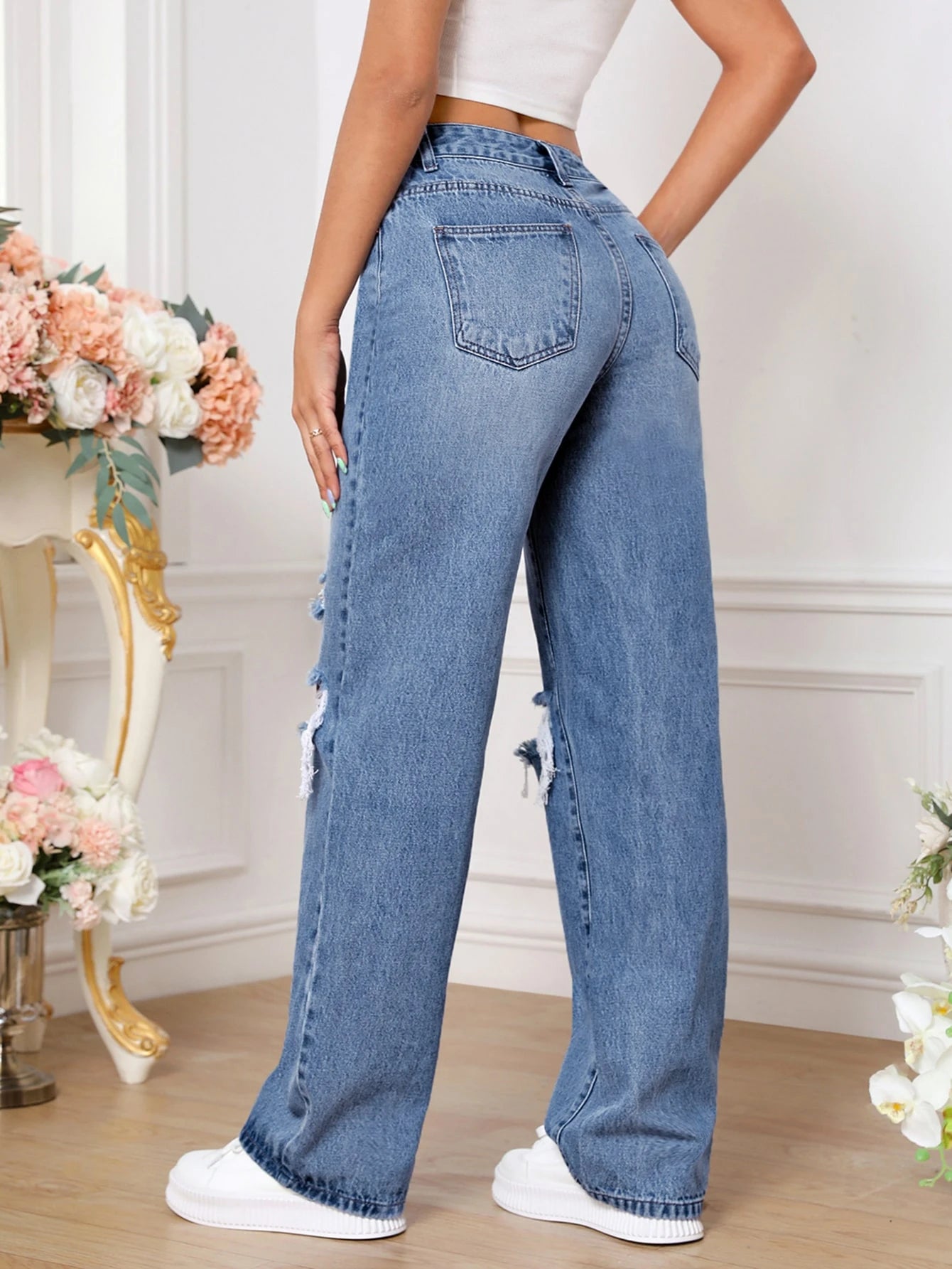 Gerade Tall Jeans mit Cut-Out