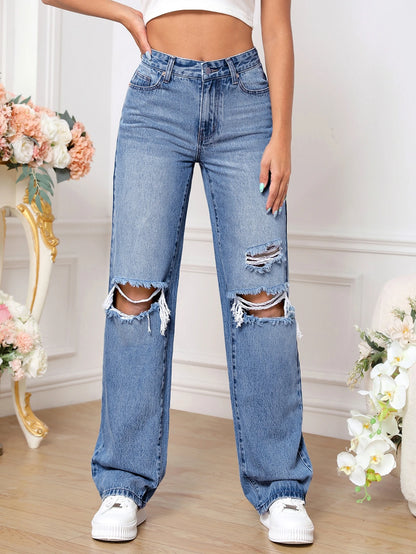 Gerade Tall Jeans mit Cut-Out