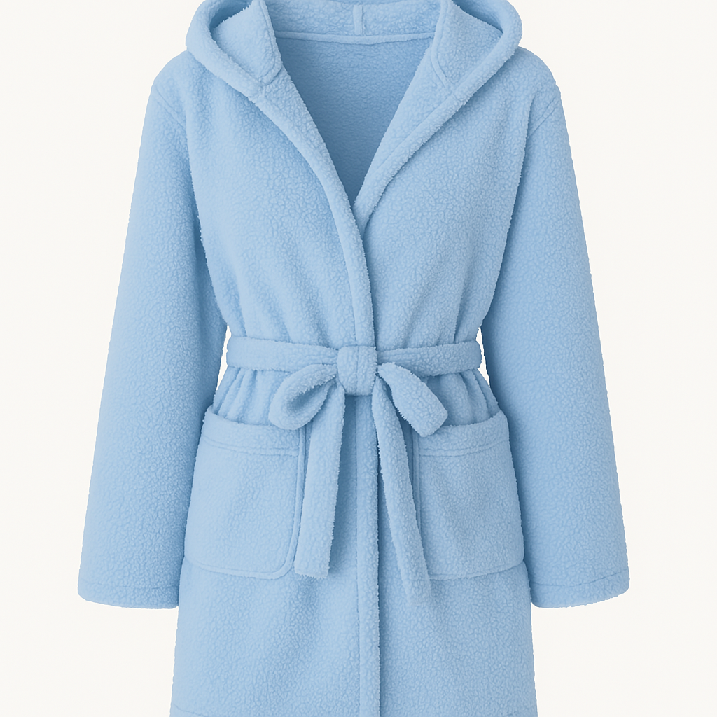 Damen Fleece Bademantel mit Kapuze – Warm & Kuschelig