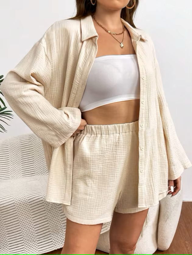 Zweiteiliges Musselin-Set – Sommerlich & Lässig