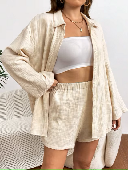 Zweiteiliges Musselin-Set – Sommerlich & Lässig