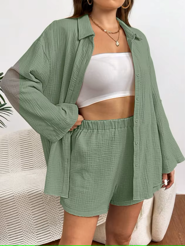 Zweiteiliges Musselin-Set – Sommerlich & Lässig